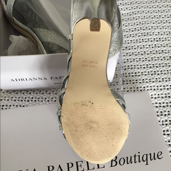 Silver glitter sandals worn once - Picture 2 of 6